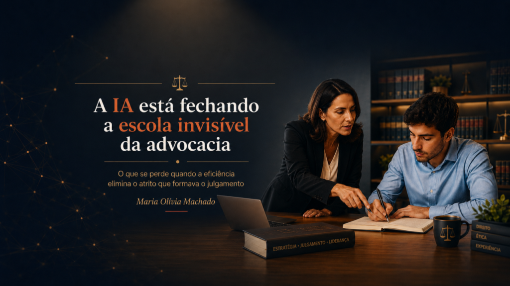A IA está fechando a escola invisível da advocacia — capa do artigo de Maria Olívia Machado